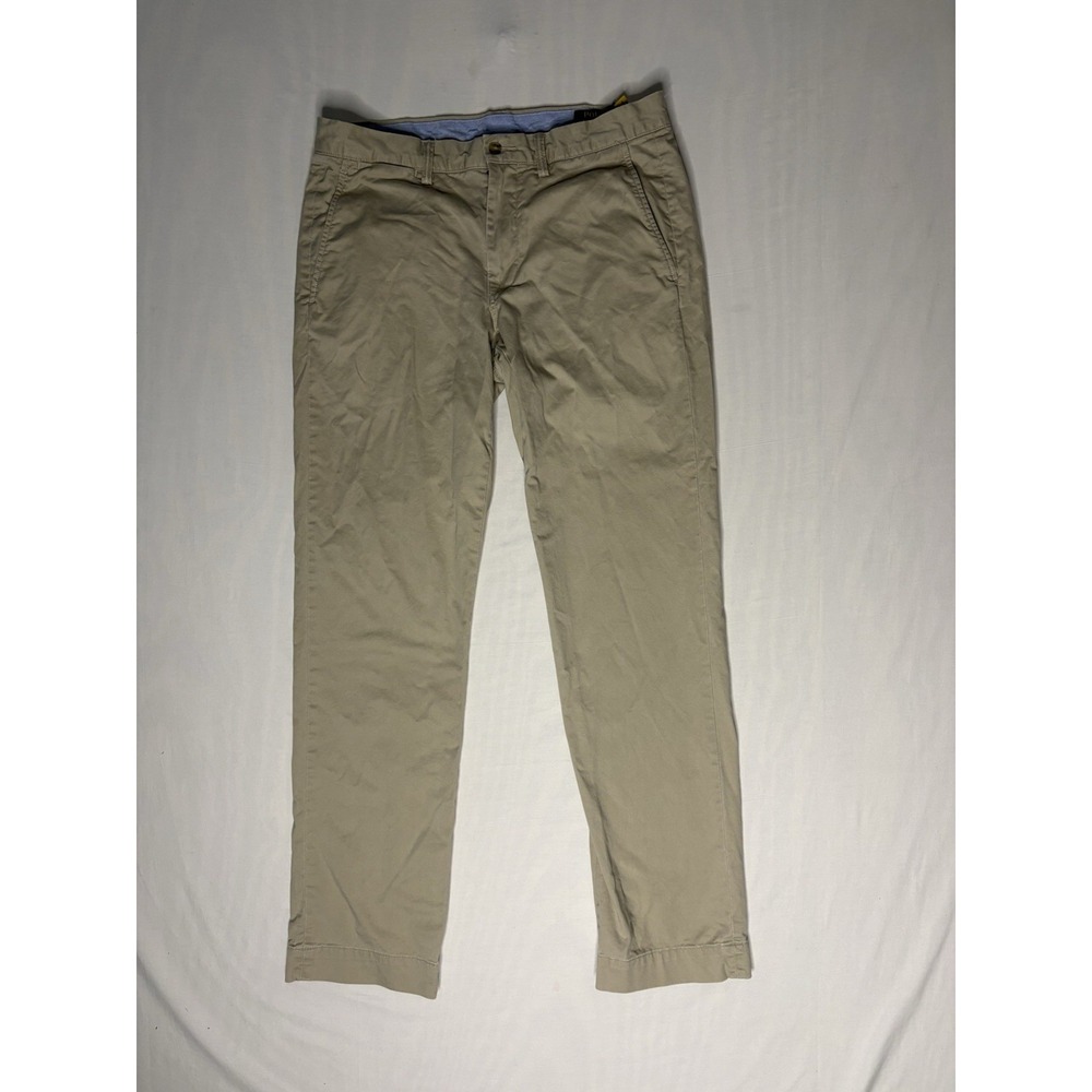 Polo Ralph Lauren Chino Pants Men's Size 38x30 Beige Straight Stretch Fit - Picture 1 of 11